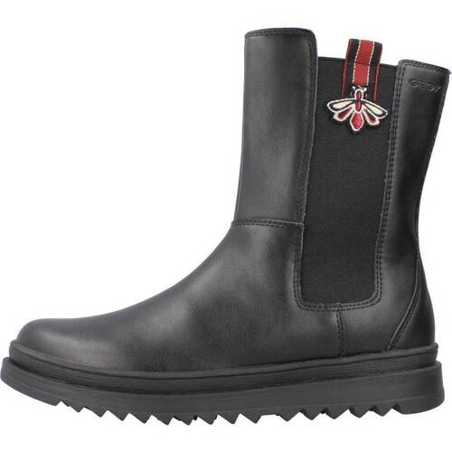 Chaussures Fille Bottes Geox J GILLYJAW GIRL Noir