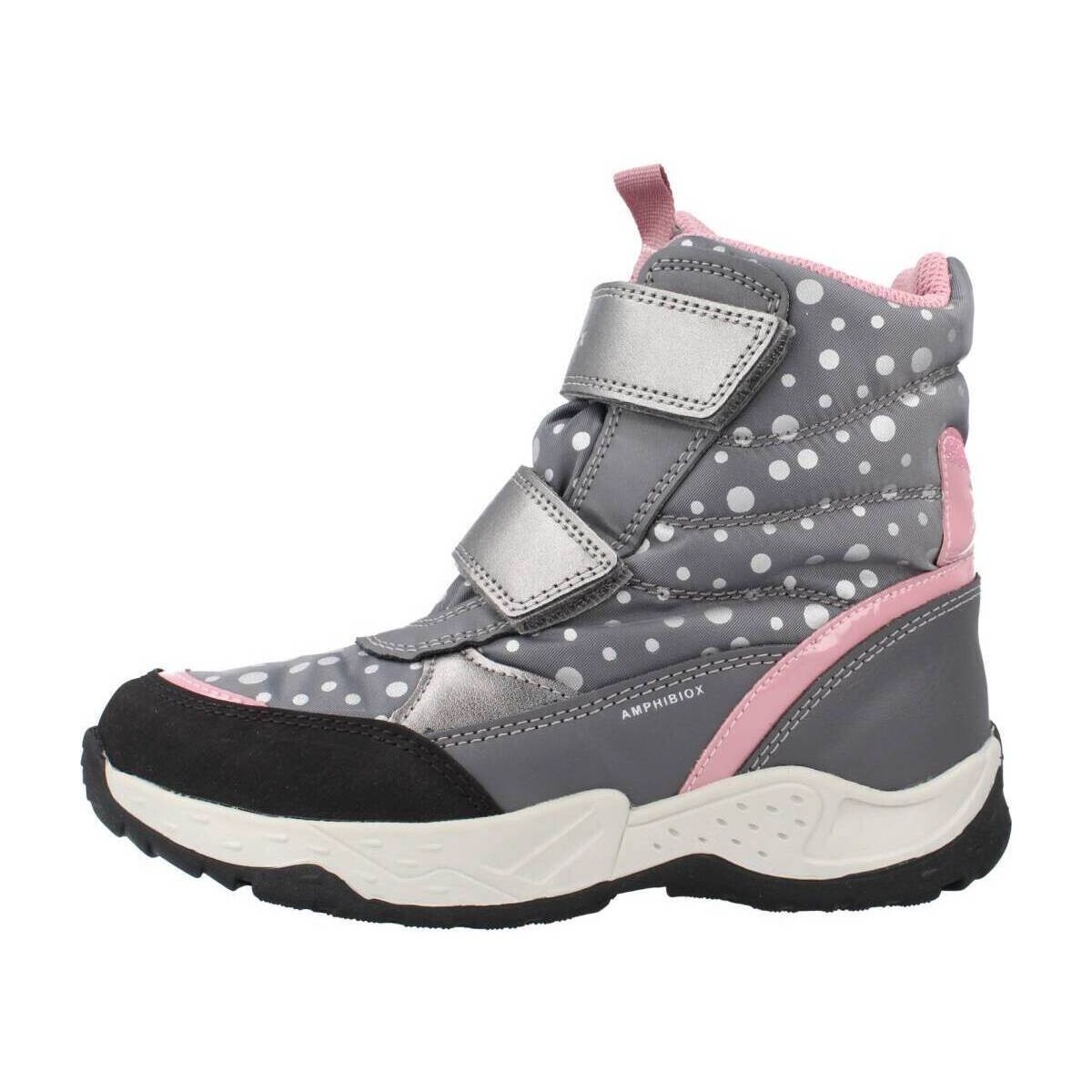 Chaussures Fille Bottes Geox J SENTIERO GIRL B AB Gris