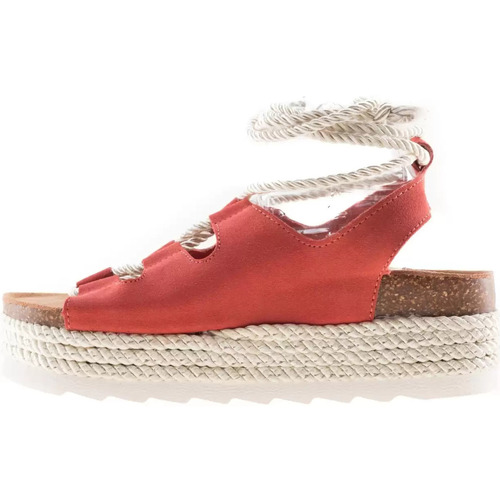 Chaussures Femme Sandales et Nu-pieds Colors of California Couleurs des sandales de Californie à l'esclave de coraux Rouge