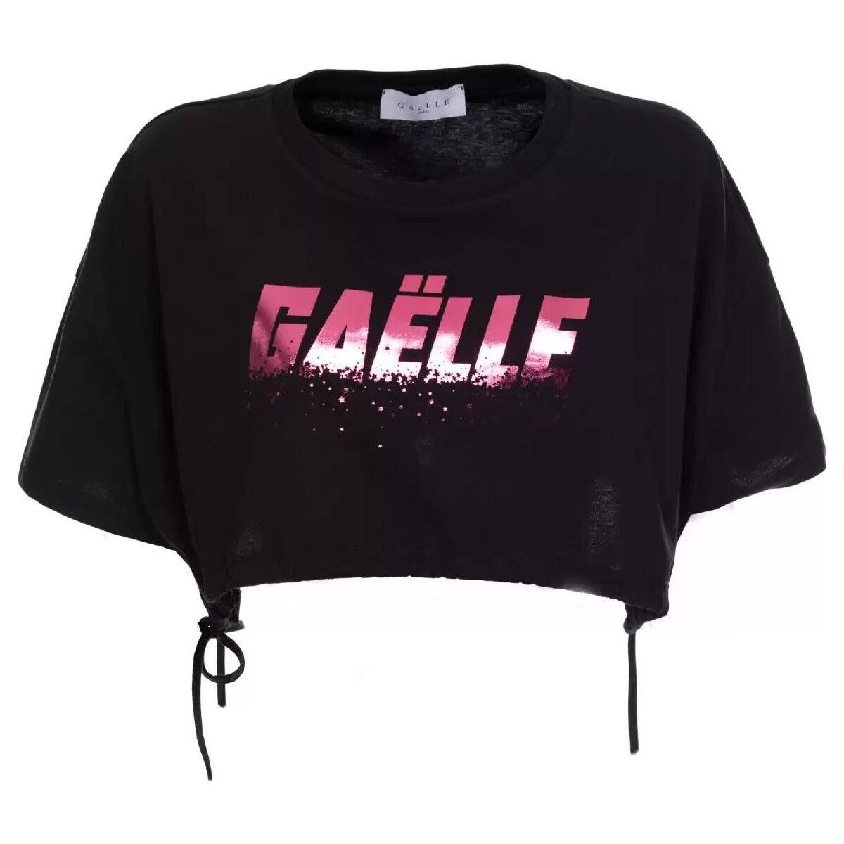 Vêtements Femme T-shirts & Polos GaËlle Paris T-shirt court noir  avec logo en métal Noir