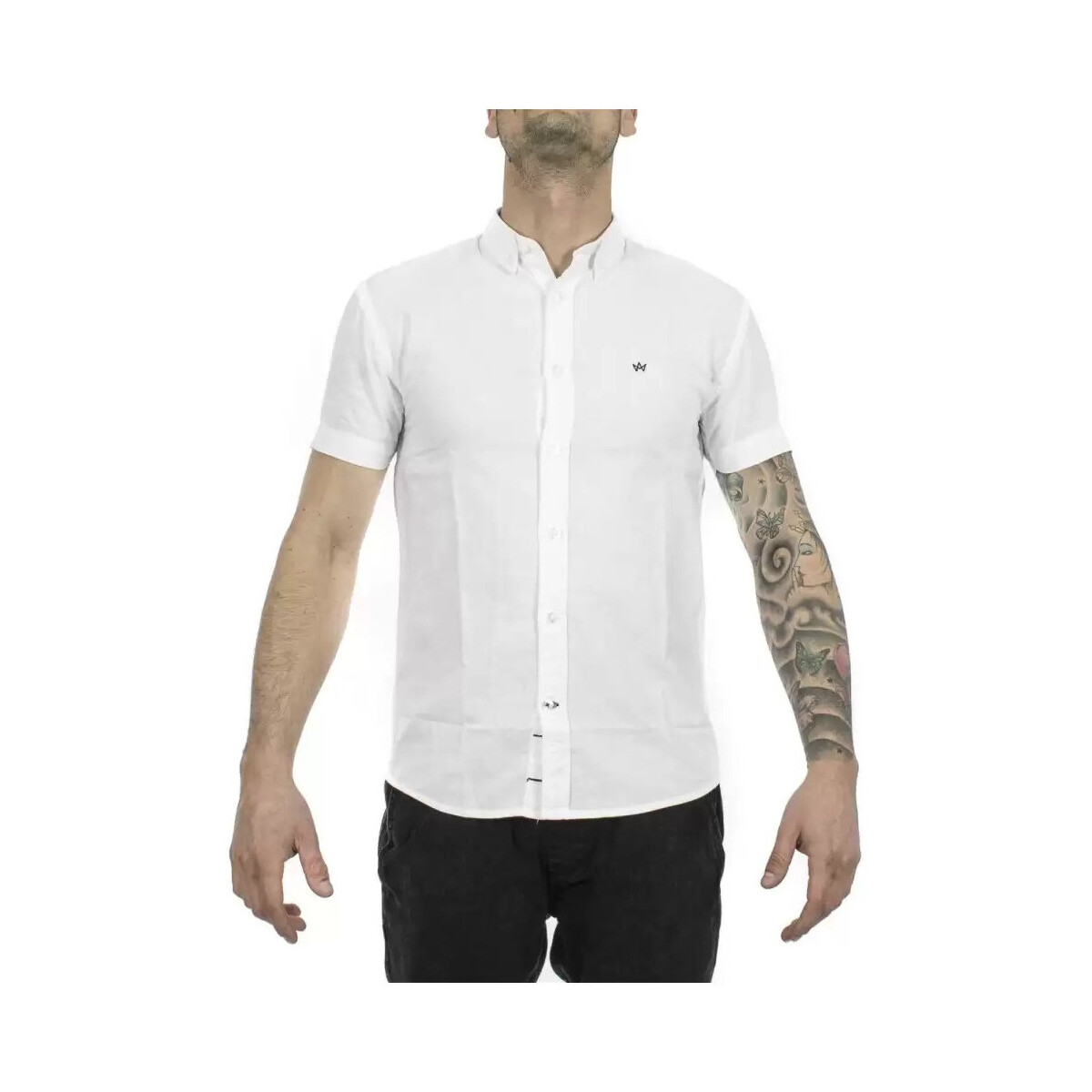 Vêtements Homme Chemises manches longues Kronstadt Chemise homme blanche manches courtes Blanc