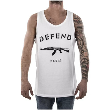 t-shirt defend  débardeur homme  blanc à imprimé mitre 