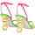 Chaussures Femme Escarpins Kat Maconie Sandales multicolores  avec chaîne Riri Multicolore