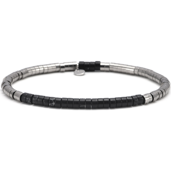 bracelets sixtystones  bracelet acier perles heishi 4mm jaspe -large-20cm 