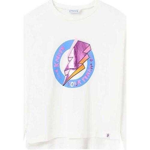 Vêtements Fille T-shirts tekst & Polos Mayoral  Blanc