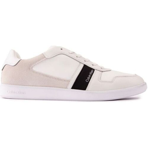 Chaussures Homme Baskets mode Calvin Klein whiteS hooded Low Cup Formateurs De Cour Blanc