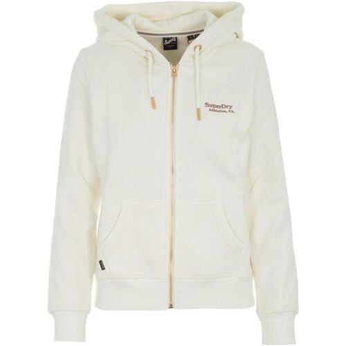 Superdry Essential logo zip hoodie off white Blanc - Vêtements Sweats Femme  79,99 €