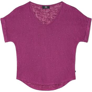 Vêtements Femme T-shirts manches courtes The home deco faises Tsh f bibou berry Rose