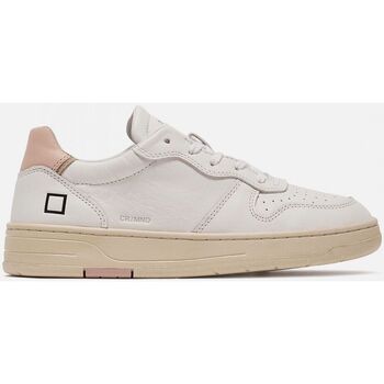Chaussures Homme Baskets mode Date W391-CR-BA-WP COURT-WHITE/PINK Blanc