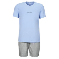 Vêtements Homme Pyjamas / Chemises de nuit Calvin T-paita Klein Jeans S/S SHORT SET Bleu / Gris