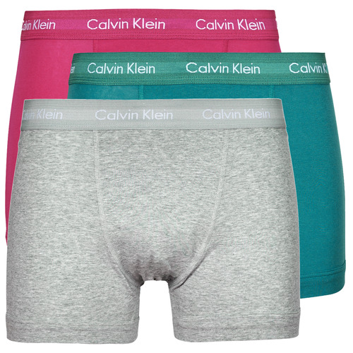 Sous-vêtements Homme Boxers Calvin Logo Klein Jeans TRUNK 3PK X3 Gris / Vert / Violet