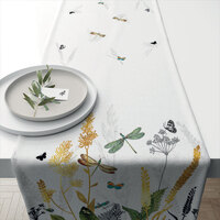 Tous les sports enfant Nappe Ambiente Chemin de table en coton libellules 40 x 150 cm Blanc