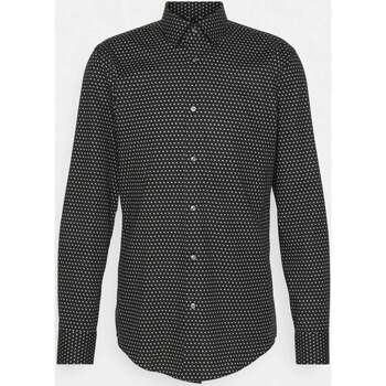 Vêtements Homme Chemises manches longues BOSS Chemise à motifs  ajustée noire en coton stretch Noir