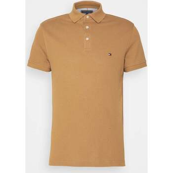Vêtements Homme T-shirts & Polos Tommy Hilfiger Polo  ajusté marron en coton bio stretch Marron