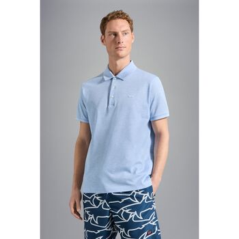 Vêtements Homme T-shirts & Polos Paul & Shark Polo à liserés Paul & Shark bleu clair en piqué de coton bio Bleu