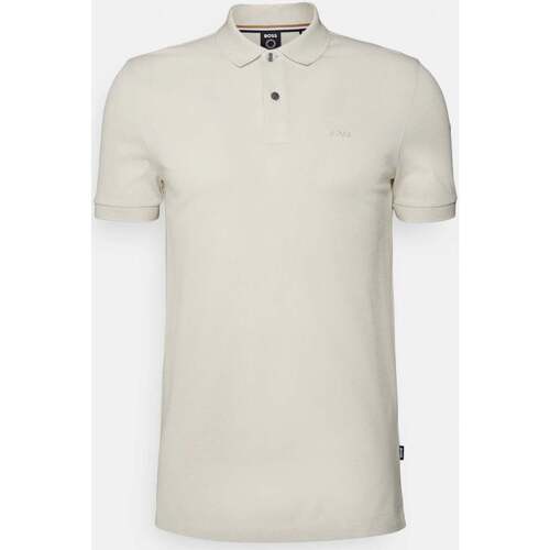 Vêtements Homme T-shirts & Polos BOSS Polo  beige Blanc