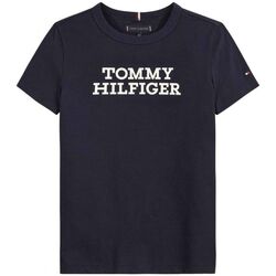 Vêtements Enfant T-shirts & Koszulka Polos Tommy Hilfiger KB0KB08555 LOGO TEE-DESERT SKY Bleu