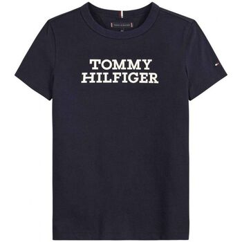 Vêtements Enfant Tommy Brassière bianca con logo Tommy Hilfiger KB0KB08555 LOGO TEE-DESERT SKY Bleu