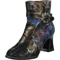 twin gusset mid heel ankle boot