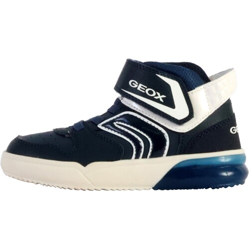 Chaussures Fille Baskets montantes Geox Basket Montante à Scratch  Grayjay Bleu