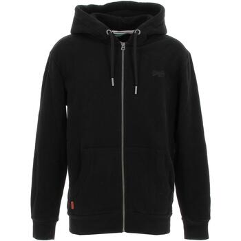 Vêtements Homme Sweats Superdry Essential log zip hoodie blk Noir