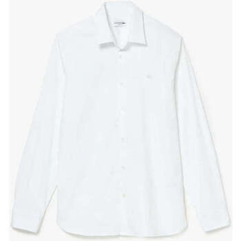 Vêtements Homme Chemises manches longues Lacoste Chemise  blanche en coton stretch Blanc