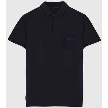 Vêtements Homme T-shirts & Polos Portefeuilles / Porte-monnaiecci Designs Polo poche plaquée  marine en jersey stretch Bleu