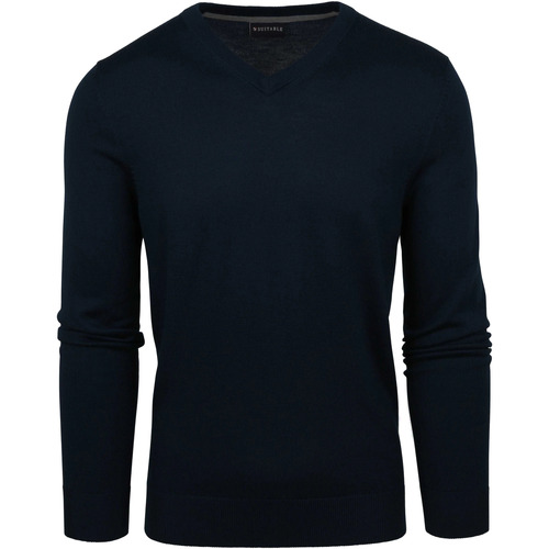 Vêtements Homme Sweats Suitable Pullover à col en V  Merino Navy Bleu
