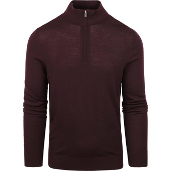 Vêtements Homme Sweats Suitable Merino Half Zip Sweater Bordeaux Bordeaux