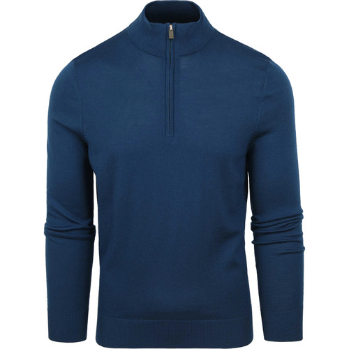 Vêtements Homme Sweats Suitable Merino Half Zip Sweater Indigo Blue Bleu