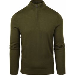 Vêtements Homme Sweats Suitable Merino Half Zip Sweater Olive Green Vert