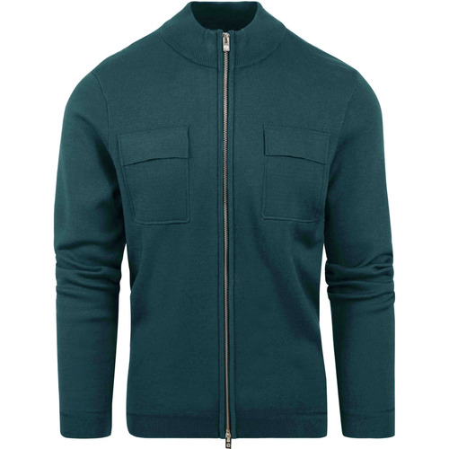 Vêtements Homme Sweats Blue Industry Cardigan Vert Foncé Poche de Poitrine Vert