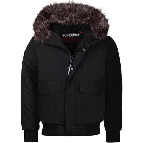 Vêtements Homme Blousons Superdry Everest hooded puffer bomber bk Noir