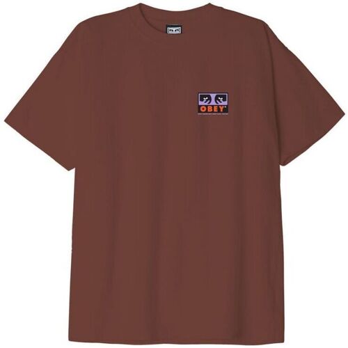 Vêtements Homme T-shirts manches courtes Obey Running / Trail Homme Sepia Marron