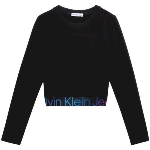 Vêtements Fille Легка джинсова сорочка футболка calvin klein jeans Calvin Klein Jeans  Noir