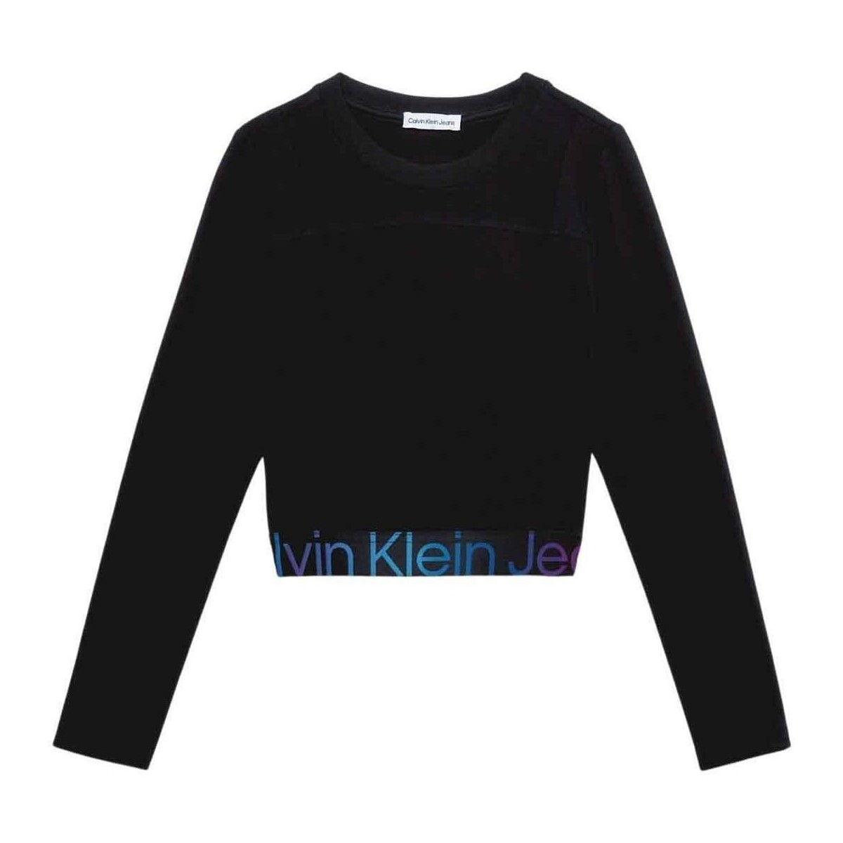 Vêtements Fille Серый меланжевый свитшот с круглым вырезом Calvin Klein Golf  Noir