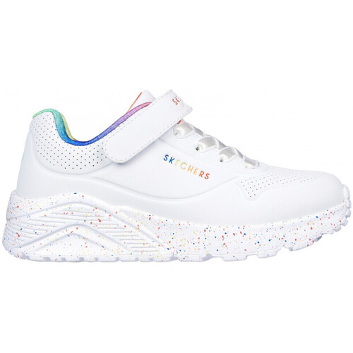 Chaussures Enfant Running / trail Skechers Uno lite-rainbow specks Blanc