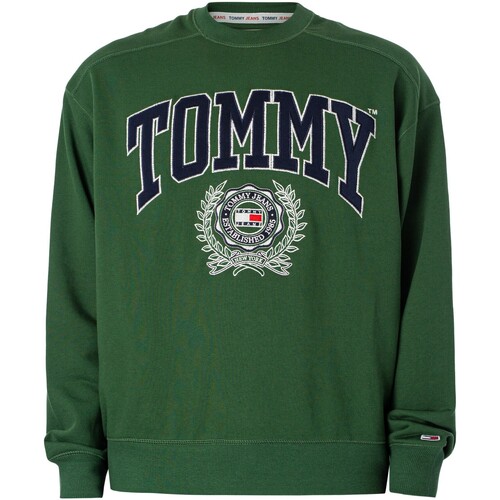Vêtements Homme Sweats Zip Tommy Jeans Sweat-shirt graphique Boxy College Vert