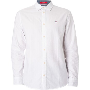 Vêtements Homme Chemises manches longues Tommy Jeans Chemise Oxford classique Blanc