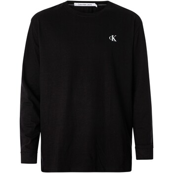 Vêtements Homme T-shirts & Polos Calvin Klein Jeans Monologo - T-shirt graphique à manches longues dans le dos Noir