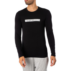 Vêtements Homme Pyjamas / Chemises de nuit Emporio Armani T-shirt à manches longues avec logo Lounge Box Noir