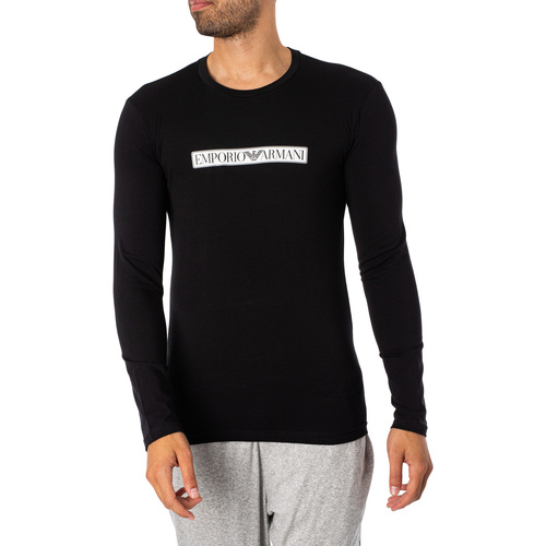 Vêtements Homme T-shirts manches longues Emporio Armani T-shirt à manches longues avec logo Lounge Box Noir
