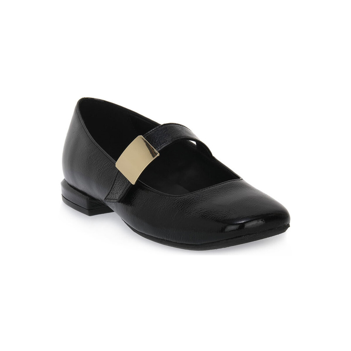 Chaussures Femme Ballerines / babies S.piero BLACK HEEL SQUARED Noir