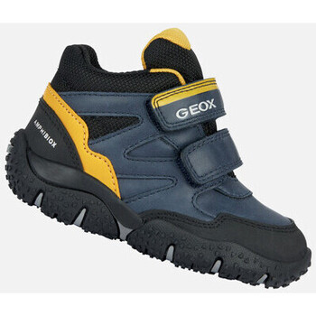 Chaussures Garçon Bottes Geox B BALTIC BOY B ABX bleu marine/ocre