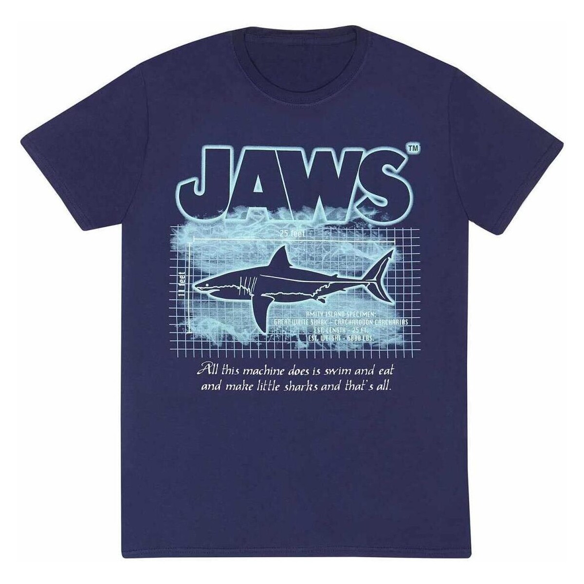 Vêtements T-shirts manches longues Jaws Great White Info Bleu