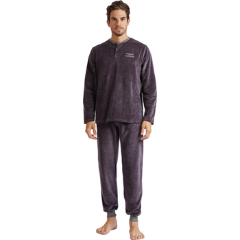 Vêtements Homme Pyjamas / Chemises de nuit Admas Pyjama velours tenue d'intérieur pantalon et haut Home Gris