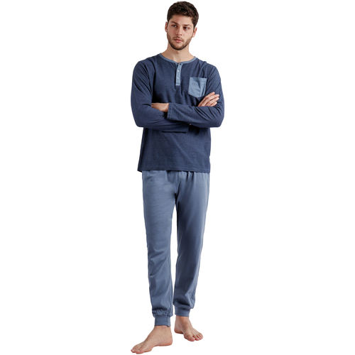 Vêtements Homme Pyjamas / Chemises de nuit Admas Pyjama tenue d'intérieur pantalon et haut Azure A Antonio Bleu