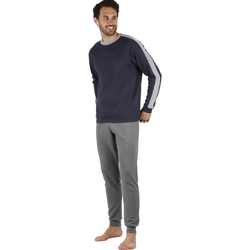 Vêtements Homme Pyjamas / Chemises de nuit Admas Pyjama tenue d'intérieur pantalon et haut manches longues Bleu