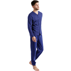 Vêtements Homme Pyjamas / Chemises de nuit Admas Pyjama tenue d'intérieur pantalon et chemise Spike Bleu