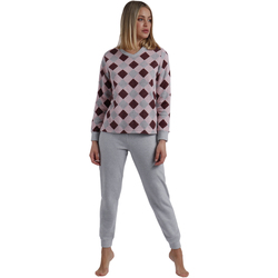 Vêtements Femme Pyjamas / Chemises de nuit Admas Pyjama tenue d'intérieur pantalon et haut manches longues Rose